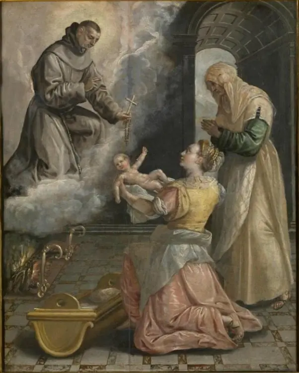 Saint Didacus Brings the Stillborn Girl to Life, by Maerten de Vos