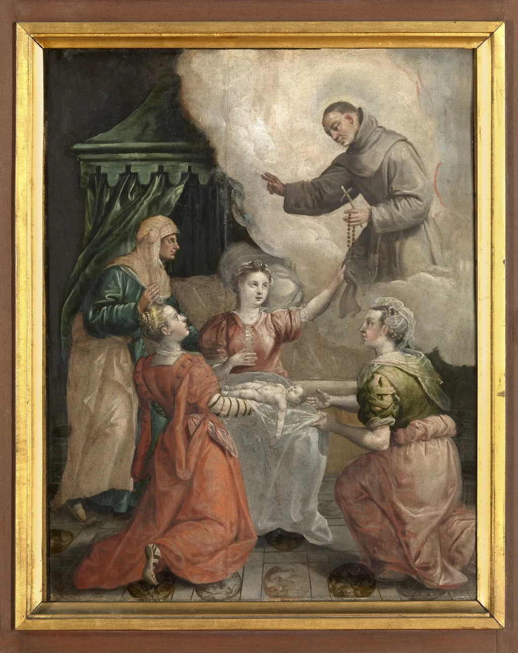 Saint Didacus Helps with a Difficult Birth, by Maerten de Vos, oil, 1577