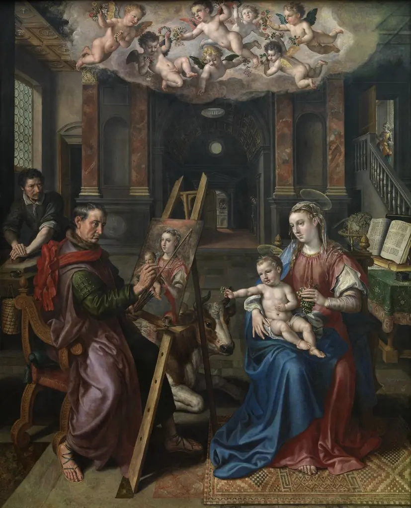 Saint Luke painting the Madonna, by Maerten de Vos