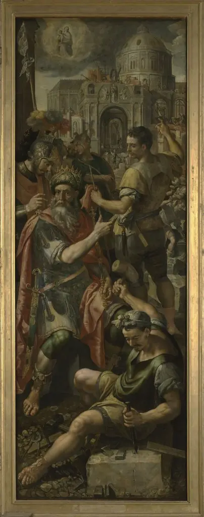The Emperor Constantine erecting a church dedicated to Saint George, by Maerten de Vos