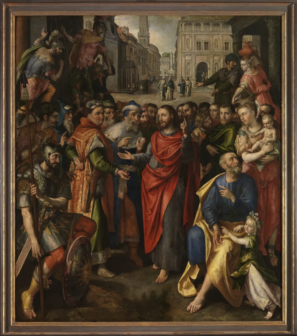 Then give to Caesar what is Caesar's, by Maerten de Vos, oil, 1602