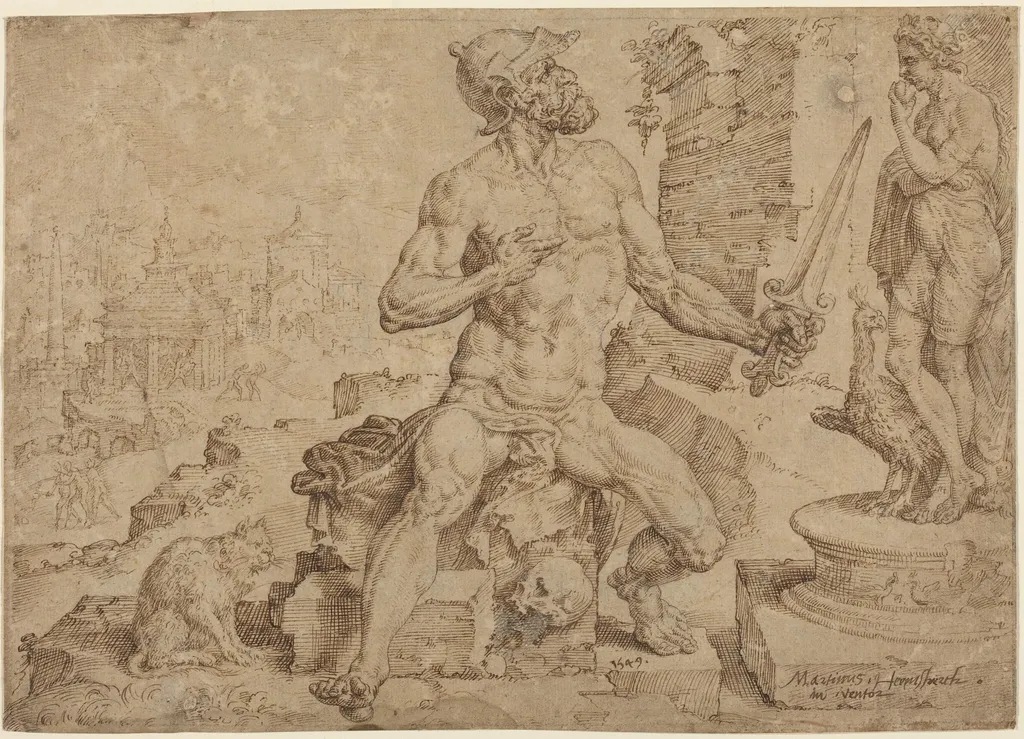Simeon the Patriarch, by Maerten van Heemskerck, ink, 1549