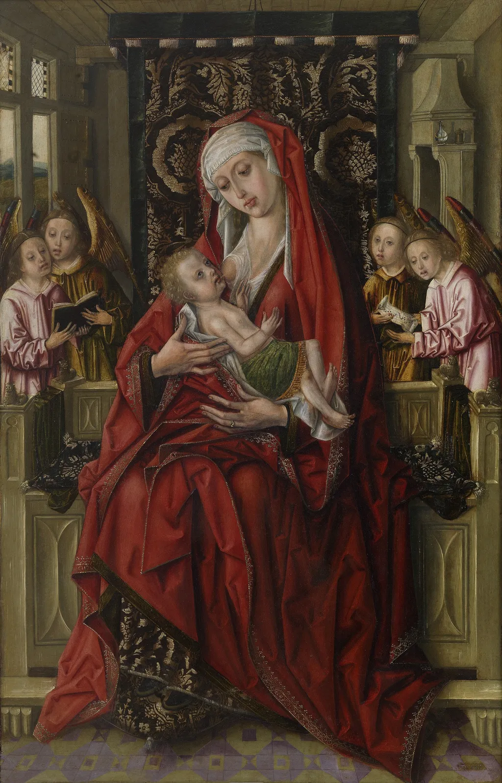 The Virgin Nursing the Child, by Maestro de los Luna, mixed, 1496