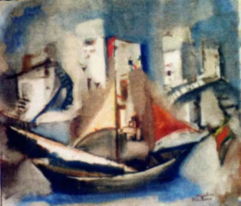 Barcă în port, by Magdalena Rădulescu, unspecified, 1943