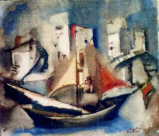 Barcă în port, by Magdalena Rădulescu