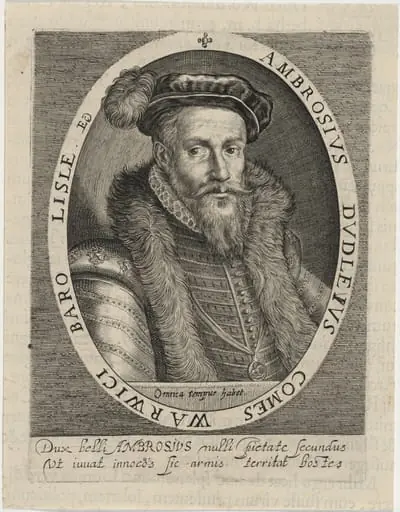 Ambrose Dudley, Earl of Warwick, by Magdalena van de Passe