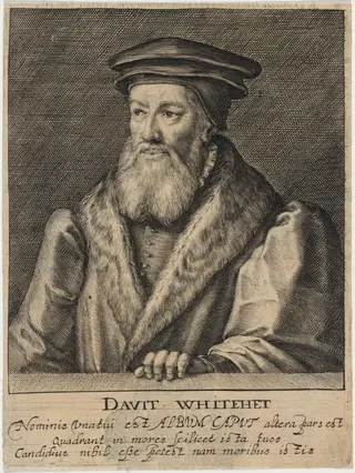 David Whitehead, D.D., Chaplain to Anne Boleyn, by Magdalena van de Passe, 1620