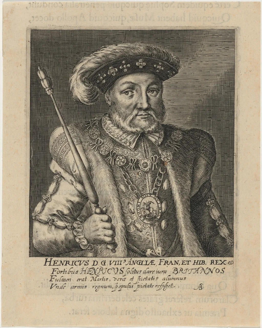 Henry VIII, by Magdalena van de Passe, ink, 1620