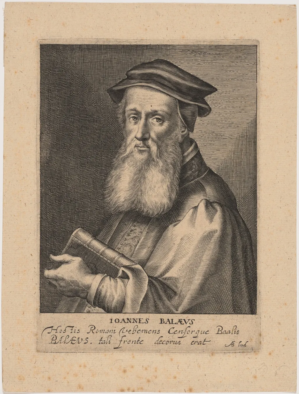John Bale, Bishop of Ossory, by Magdalena van de Passe, ink, 1620