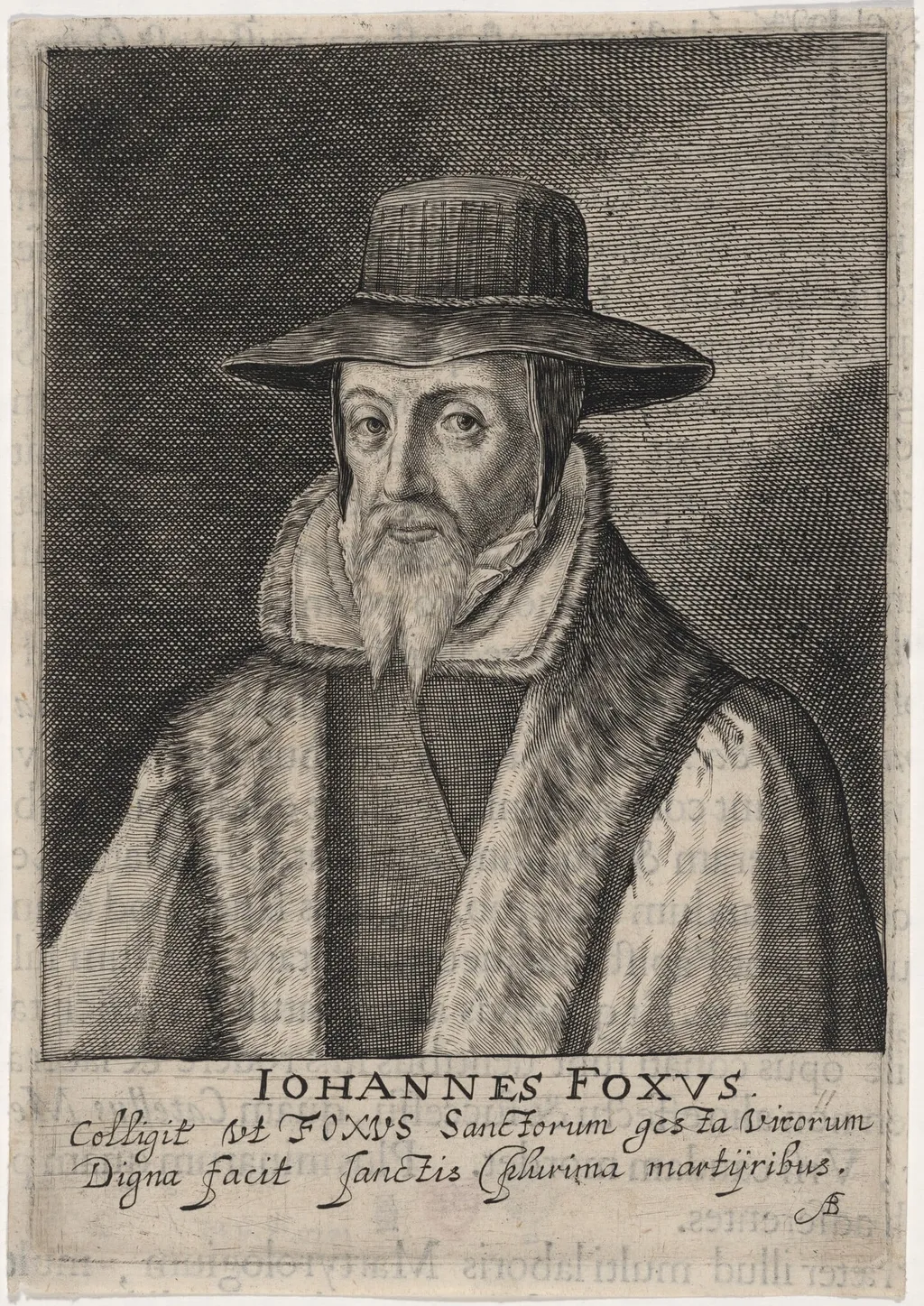 John Foxe, Martyrologist, by Magdalena van de Passe, ink, 1620