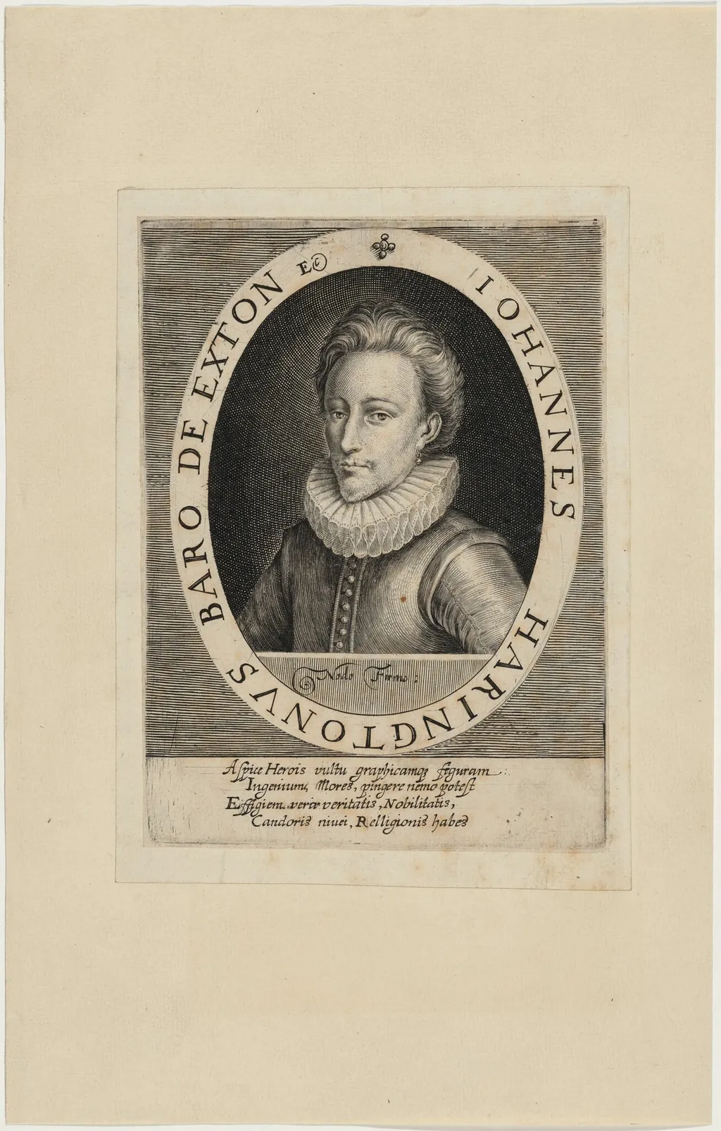 John Harington, Second Baron of Exton, by Magdalena van de Passe, ink, 1620