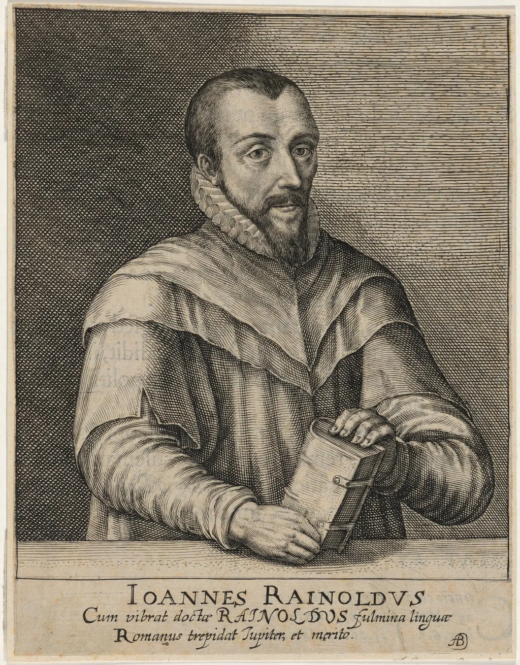 John Rainolds, President of Corpus College Osford, and Dean of Lincoln, by Magdalena van de Passe, ink, 1620