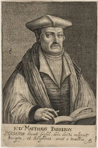 Matthew Parker, Archbishop of Canterbury, by Magdalena van de Passe
