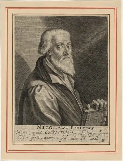 Nicholas Ridley, Bishop of London, Protestant Martyr, by Magdalena van de Passe