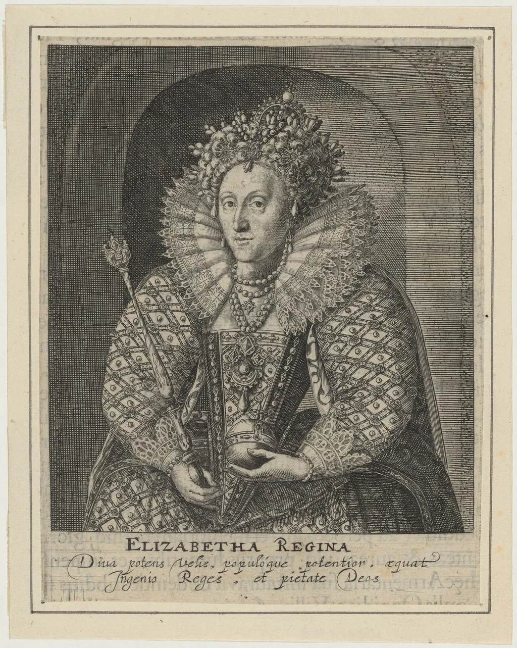 Queen Elizabeth, by Magdalena van de Passe, ink, 1620