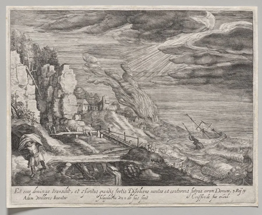 Seashore with a High Sea, by Magdalena van de Passe, 1620