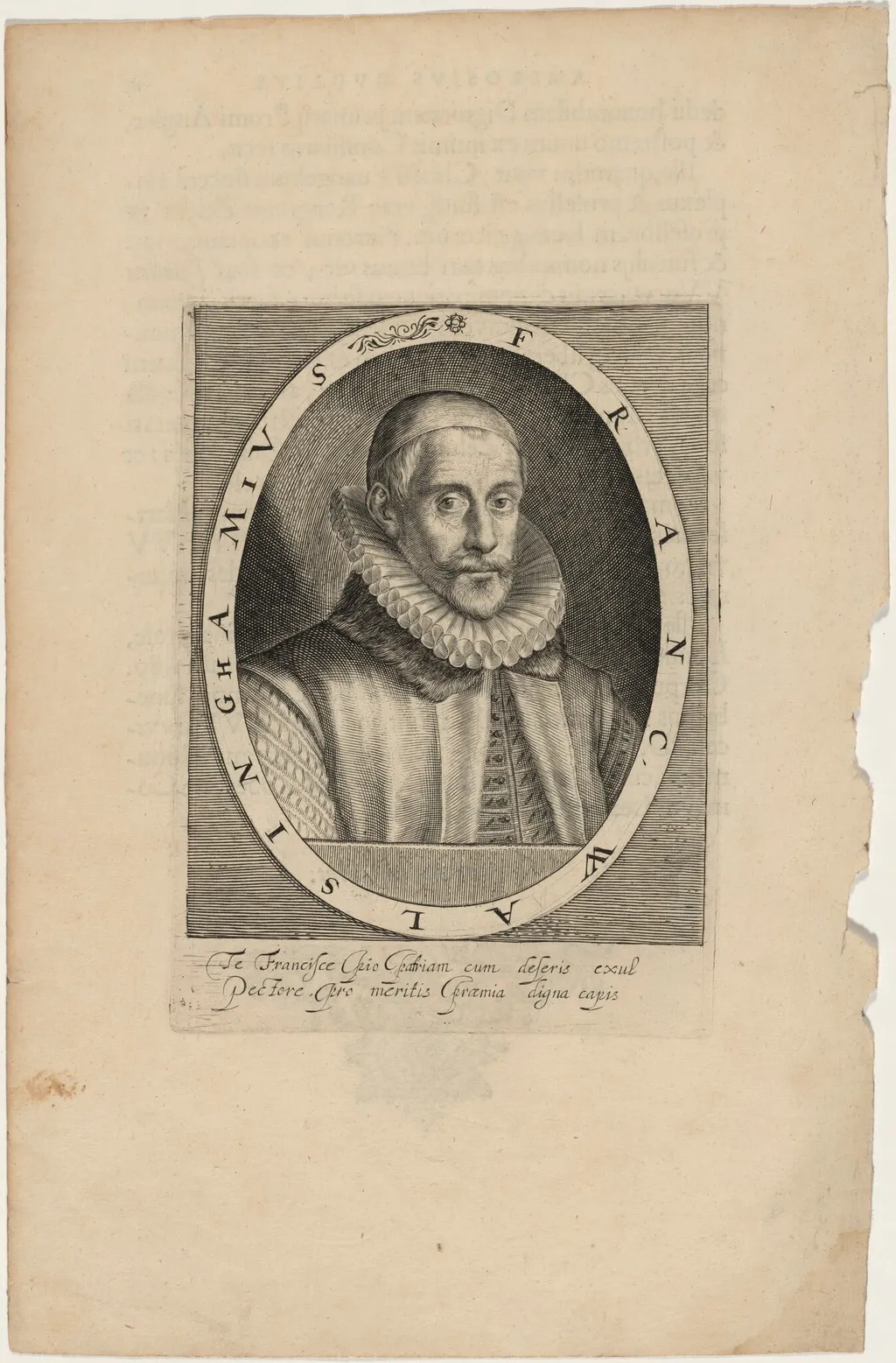 Sir Francis Walsingham, by Magdalena van de Passe, ink, 1620