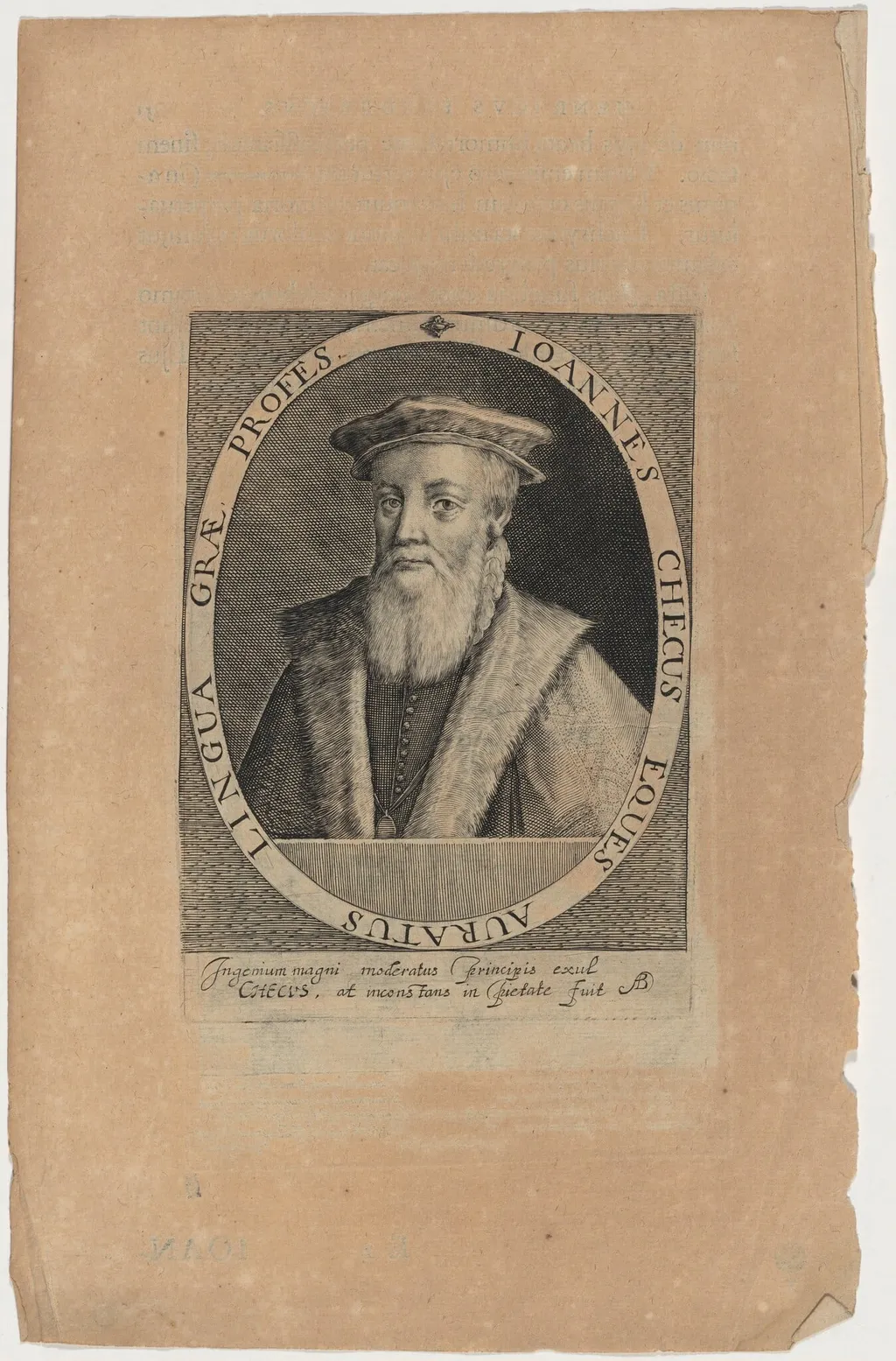 Sir John Cheke, Tutor to Edward VI, by Magdalena van de Passe, ink, 1620