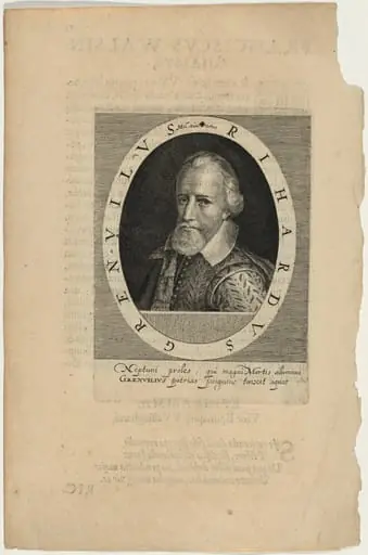 Sir Richard Grenville, Naval Commander, by Magdalena van de Passe
