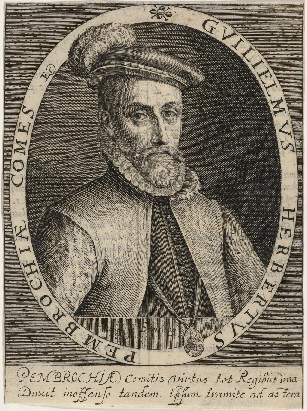 William Herbert, First Earl of Pembroke, by Magdalena van de Passe, ink, 1620