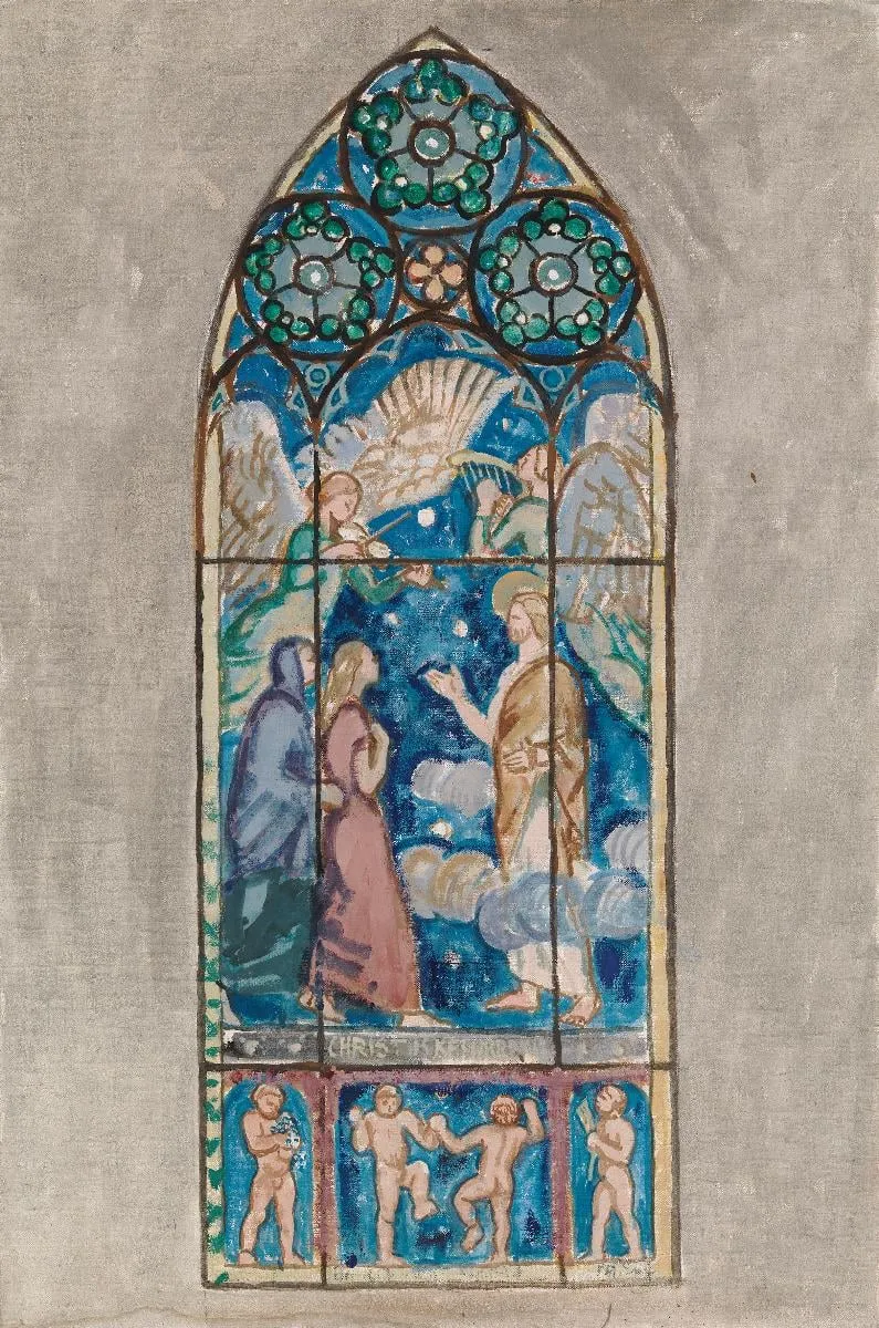Christus resurrexit, luonnos Porin kirkon lasimaalausta varten, by Magnus Enckell, unspecified