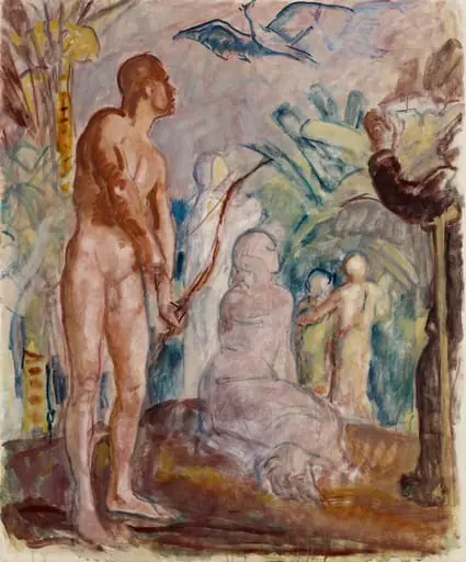 Paratiisilintu, luonnos, by Magnus Enckell