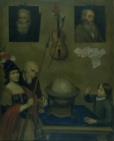 Vanitas with Minerva, by Magnus Jørgensen, oil, 1709