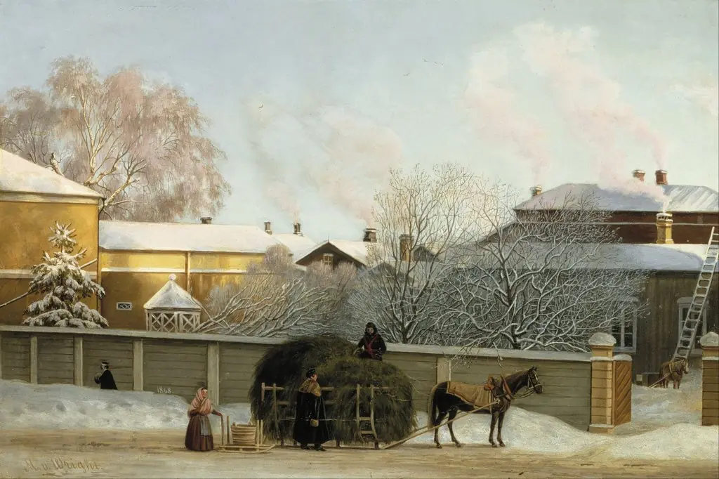 Annankatu on a Cold Winter Morning, by Magnus von Wright