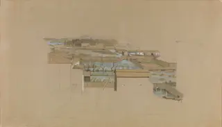Kluuvinlahti tulvii. Luonnos teoksen XXVII-90-1 kääntöpuolella., by Magnus von Wright