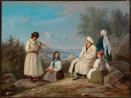 Kurkijoen rahvas kansanpuvuissa, Magnus von Wrightin mukaan, by Magnus von Wright