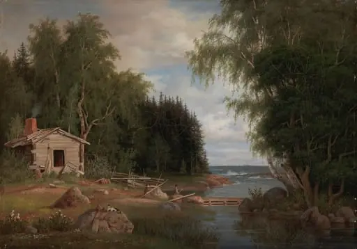 Rantamaisema, aihe Lehtisaaresta, by Magnus von Wright