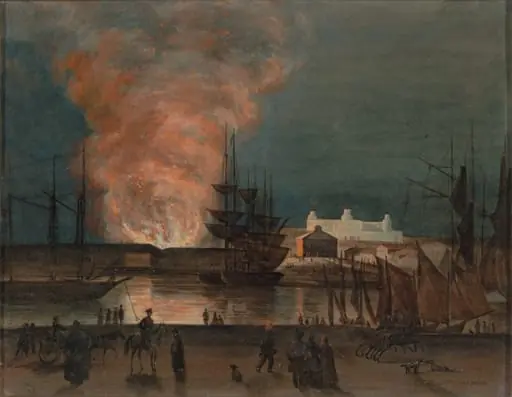 Tulipalo Kaivopuiston suunnalla, by Magnus von Wright