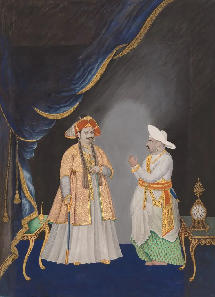 Maharaja Serfoji II accompanied by his Minister, 1800