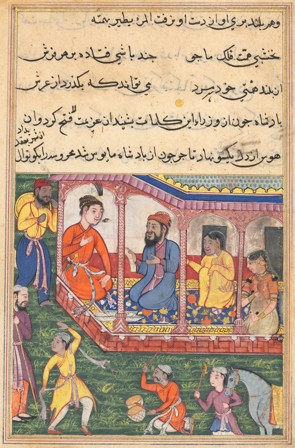 Mahrusa’s marriage to the prefect of the city, from a Tuti-nama (Tales of a Parrot): Thirty-sixth Night, unspecified, 1560