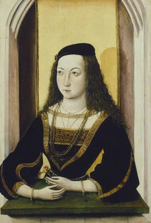 Portrait of a young Woman holding a Flower, by Mair von Landshut