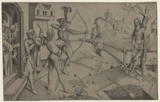The King's Sons Shooting at their Dead Father's Body, by Mair von Landshut