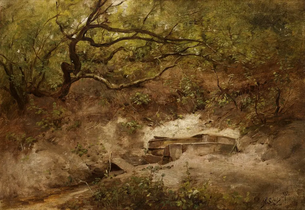 An Apple Tree at a Stream, by Maksymilian Gierymski