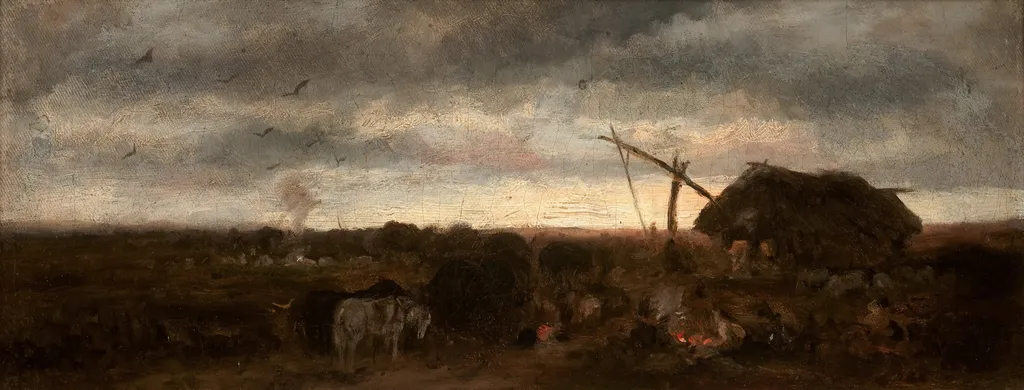 Gypsy Camp II, by Maksymilian Gierymski, oil, 1870
