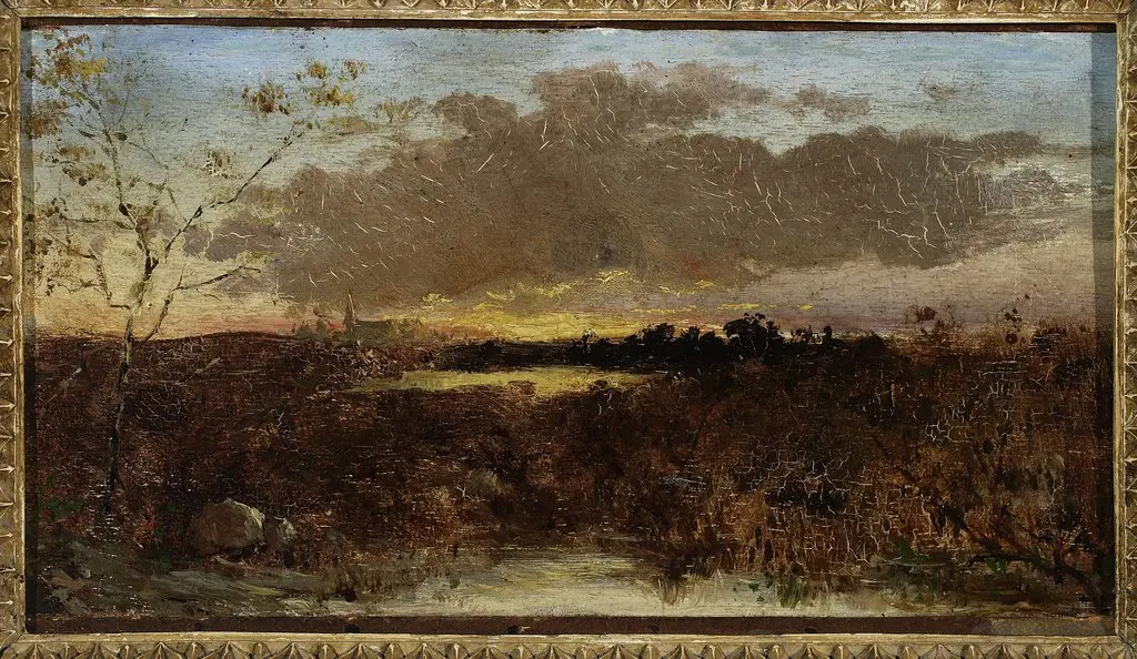 View of marshes at sunset, by Maksymilian Gierymski