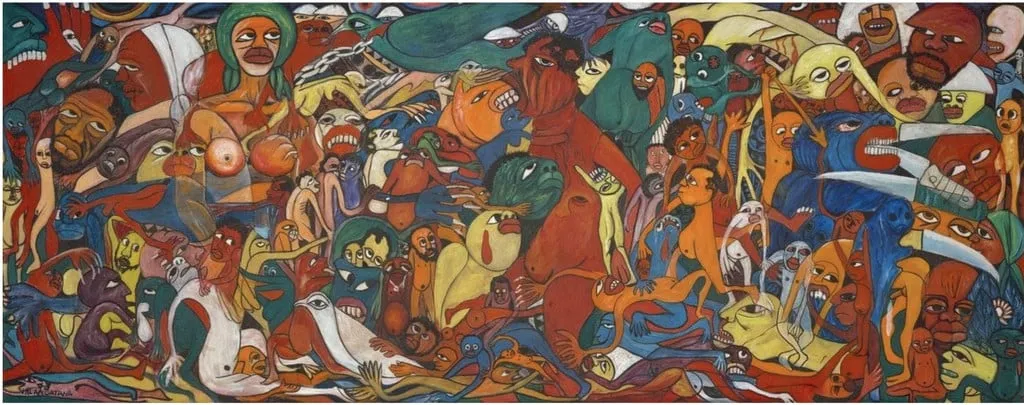 Untitled, by Malangatana Valente Ngwenya, oil, 1973