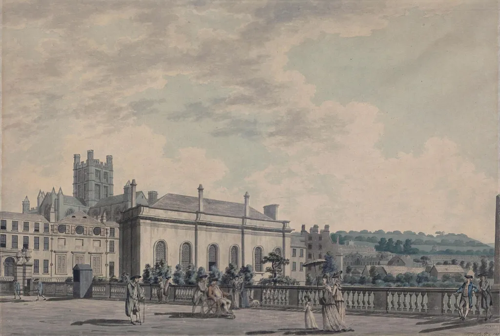 North Parade, Bath, by Malton, watercolor, 1777
