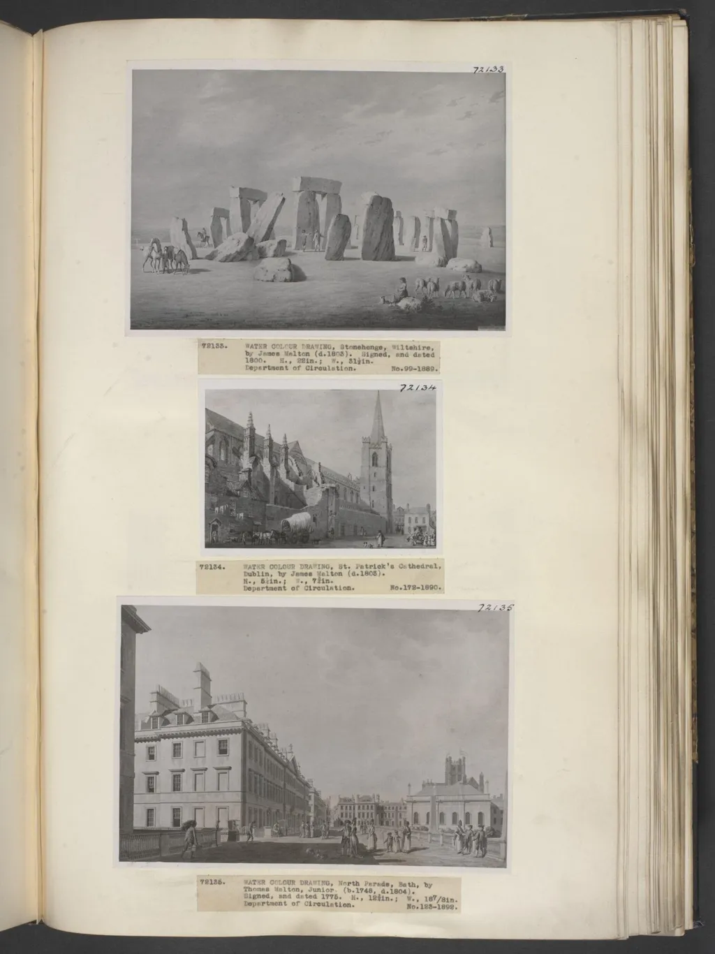 Stonehenge, Wiltshire, by Malton, watercolor, 1800