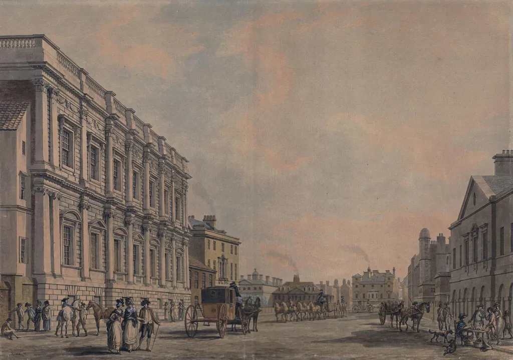 Whitehall, with the Banqueting House, by Malton, watercolor, 1780