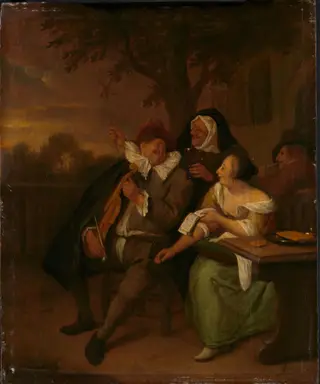 Man with a fiddle in bad company