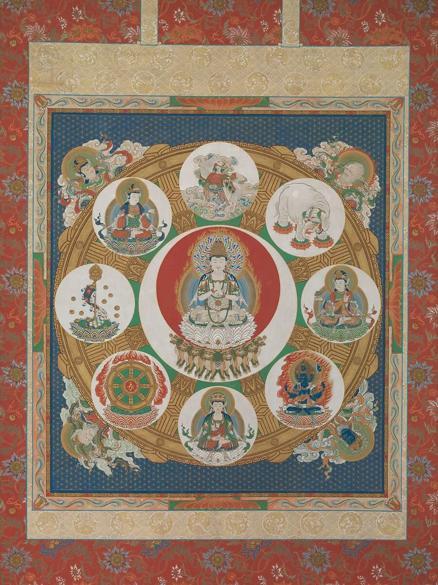 一字金輪曼荼羅|Mandala of the One-Syllable Golden Wheel, ink, 1749