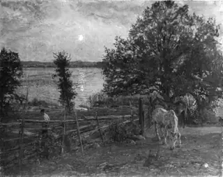 Måneopgang ved Tyresjö i Sverige