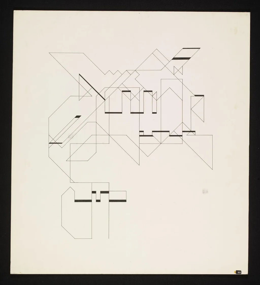 P-18 (random walk), by Manfred Mohr, 1970