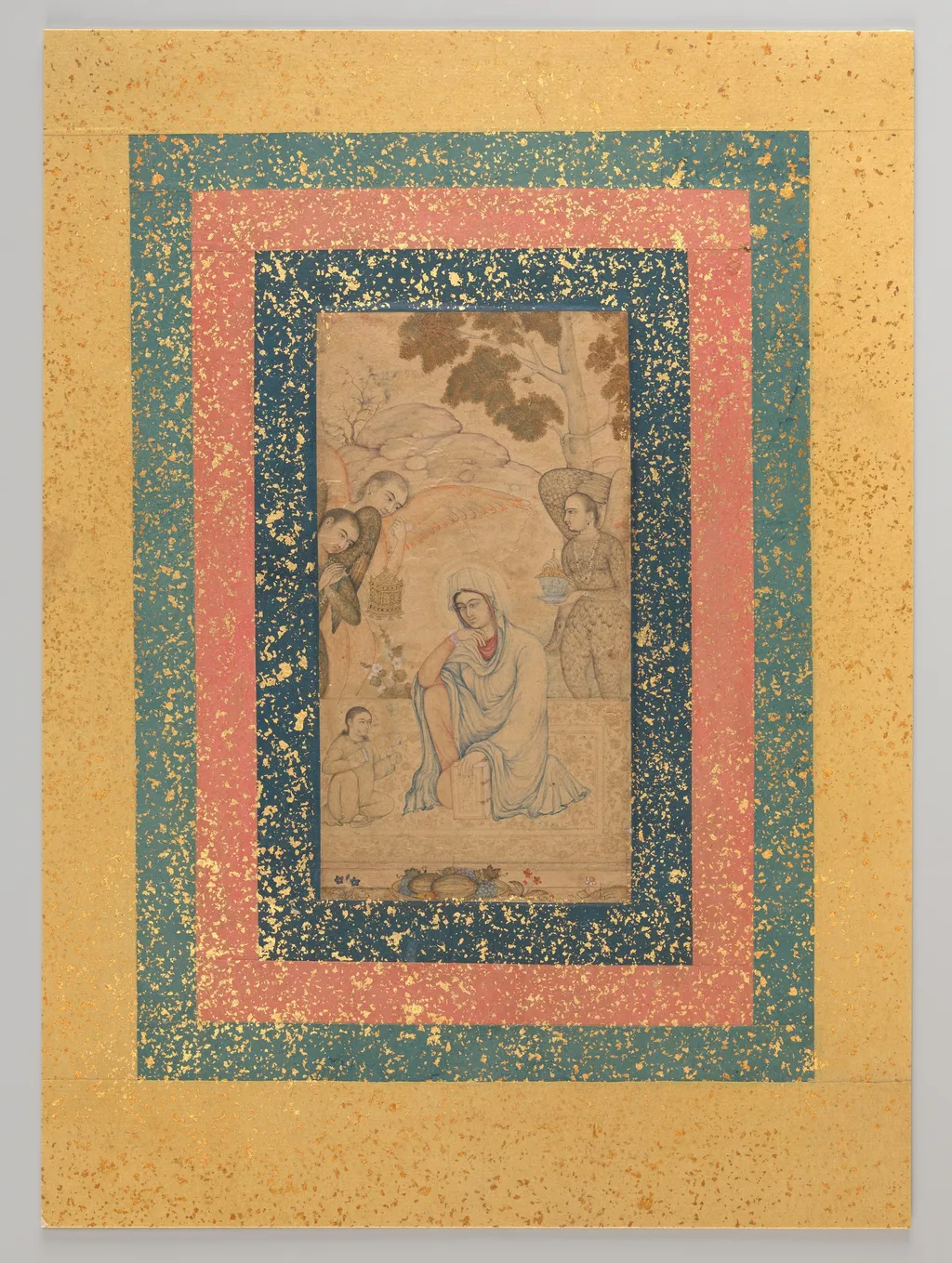 The Virgin and Child Attended by Angels, by Manohar Das, unspecified, 1600