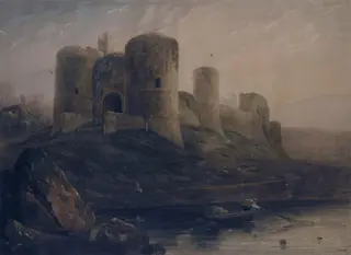 Manorbier Castle, near Tenby, Pembrokeshire: Sunset Effect