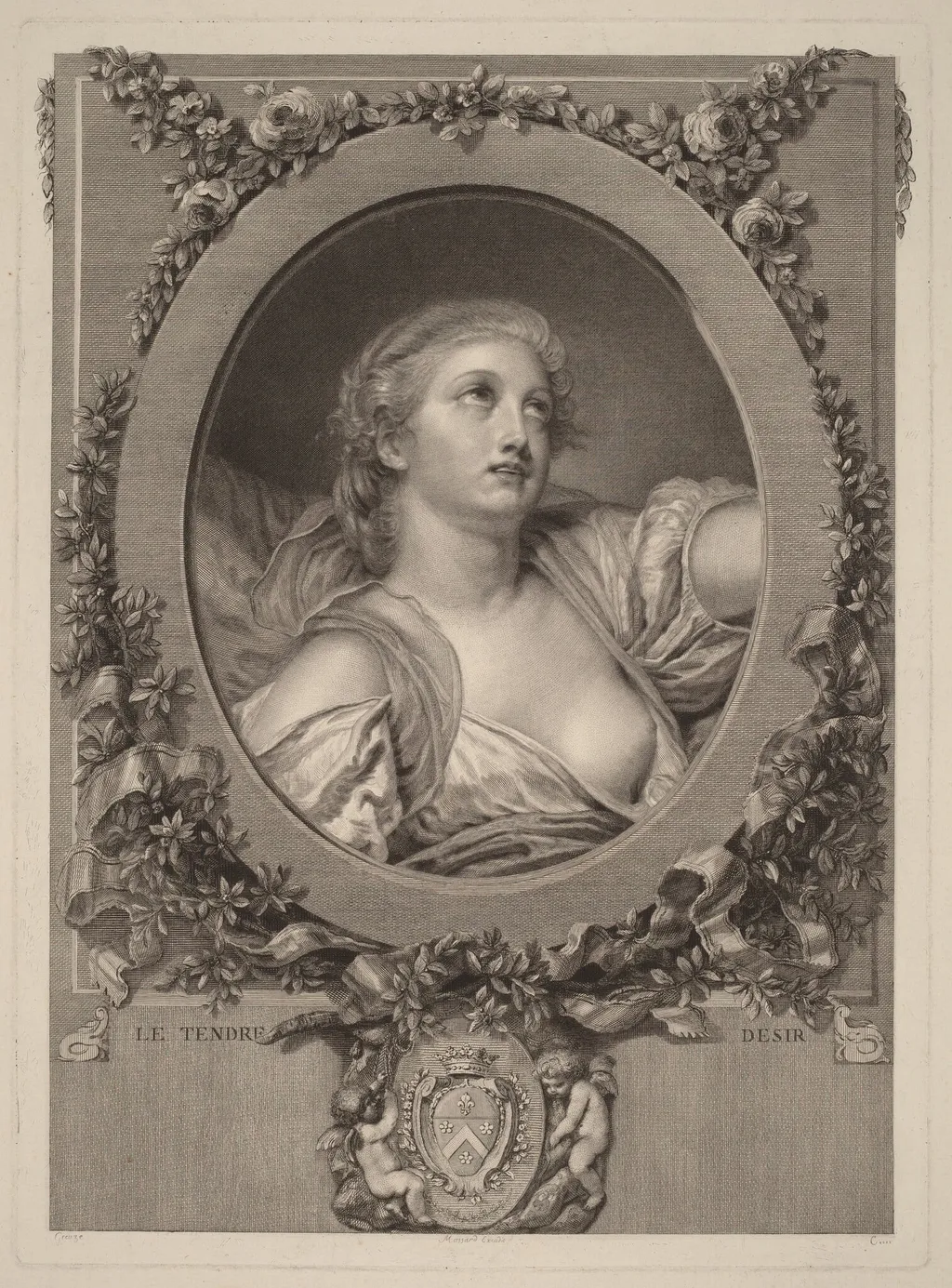 The Tender Desire (Le Tendre désir), by Manuel Salvador Carmona, ink, 1761